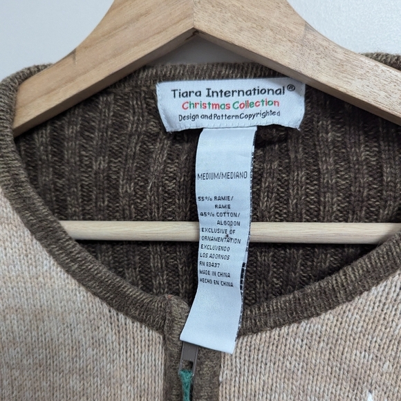 Vintage 90s Beaded Santa Ugly Christmas Cardigan Sweater‎ Teacher Retro - Picture 15 of 15